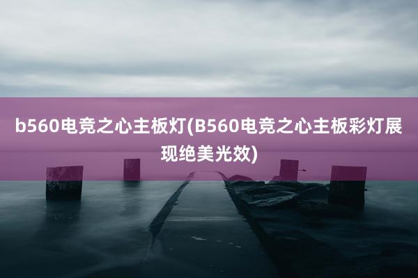 b560电竞之心主板灯(B560电竞之心主板彩灯展现绝美光效)