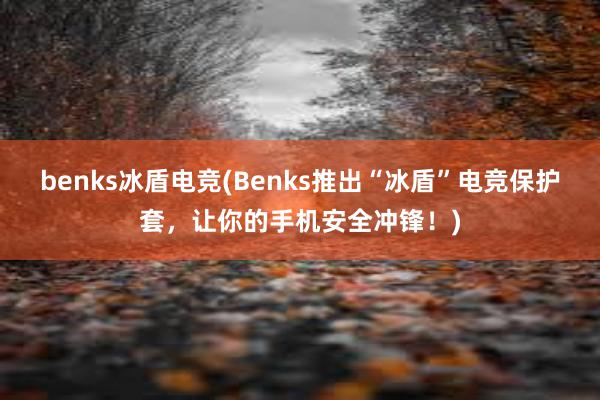 benks冰盾电竞(Benks推出“冰盾”电竞保护套，让你的手机安全冲锋！)