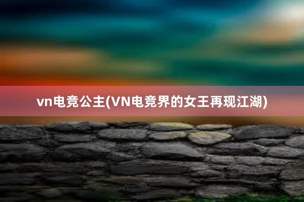 vn电竞公主(VN电竞界的女王再现江湖)