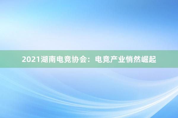 2021湖南电竞协会：电竞产业悄然崛起