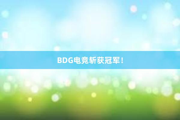 BDG电竞斩获冠军！