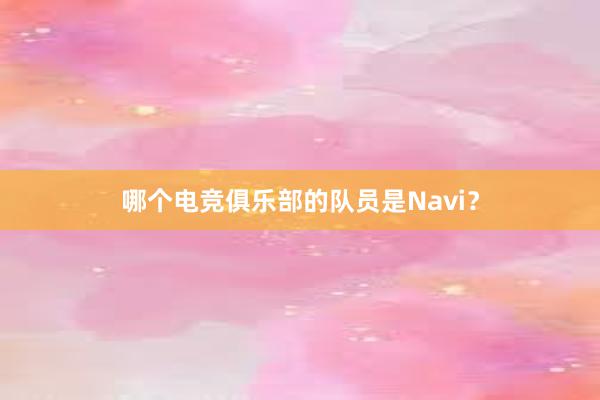 哪个电竞俱乐部的队员是Navi？