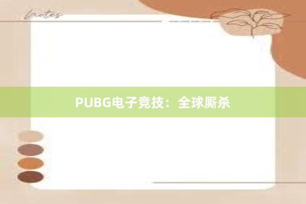 PUBG电子竞技：全球厮杀