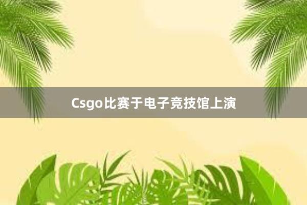 Csgo比赛于电子竞技馆上演